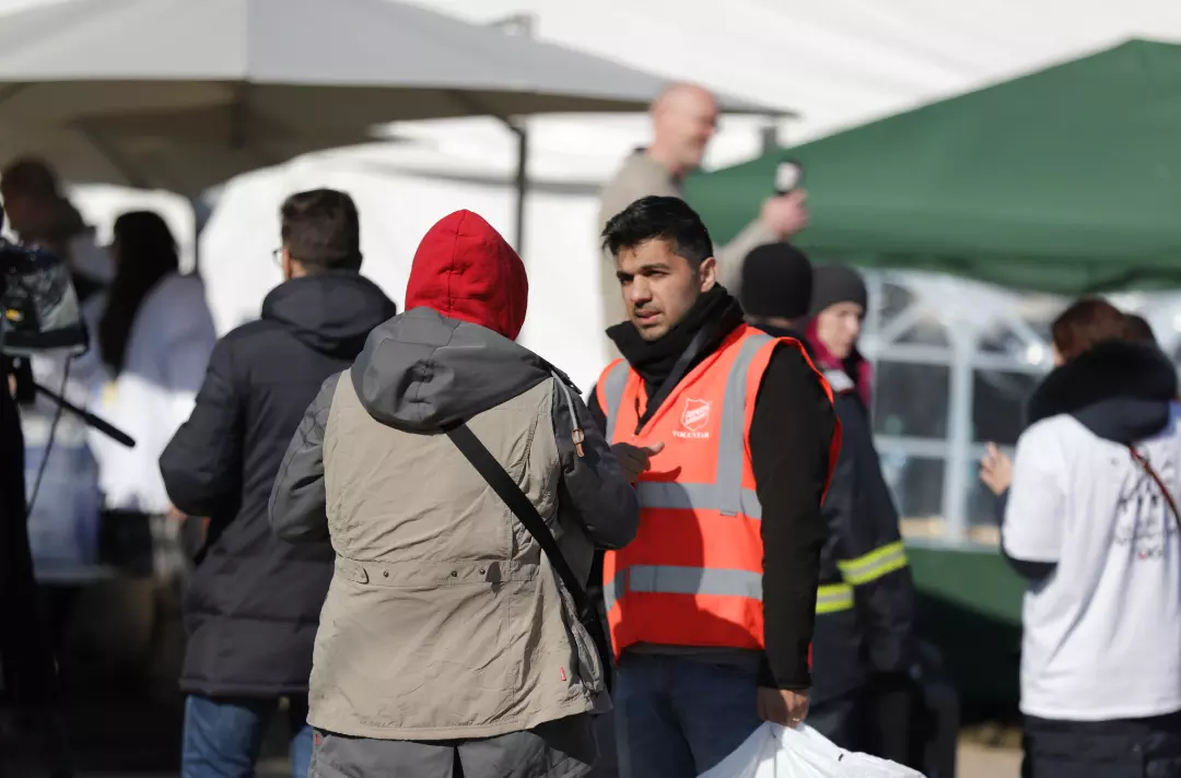 Salvation Army volunteer responding to the Ukraine Crisis