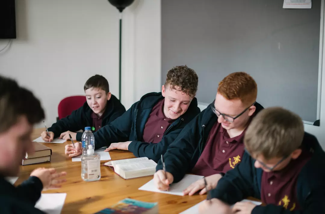 Teenagers in a Salvation Army Bible class