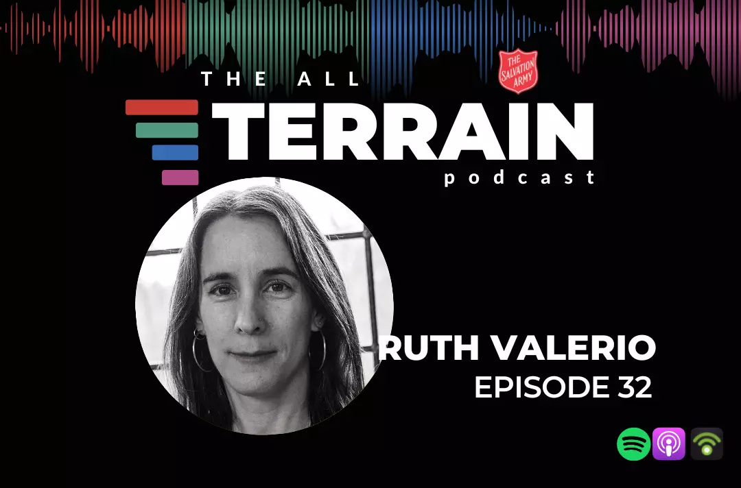 Ruth Valerio photo and All Terrain Podcast artwork