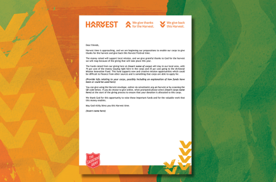 bright coloured background with screenshot of the letter template