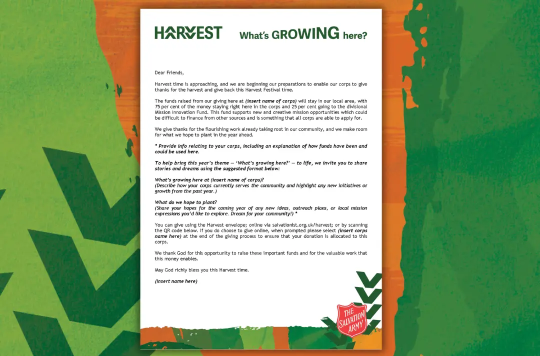 Green and orange background with document preview