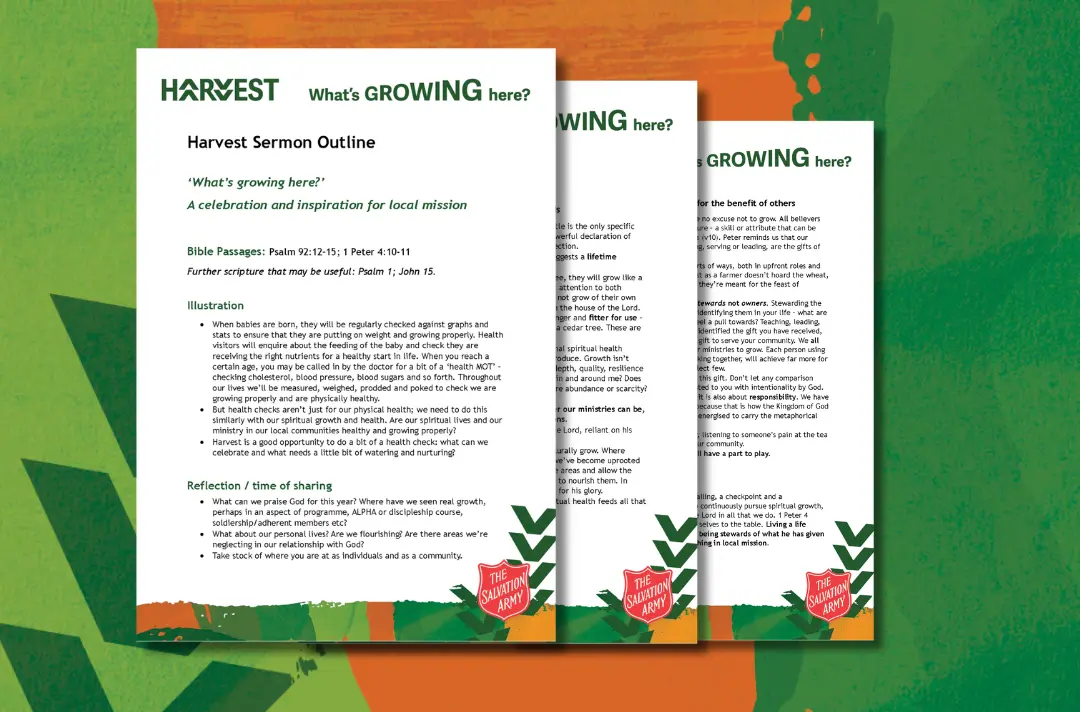 Green and orange background with document preview