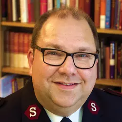 A photo of Rob Westwood-Payne in Salvation Army uniform