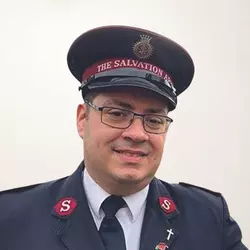 A photo of Adrian Allen in Salvation Army uniform